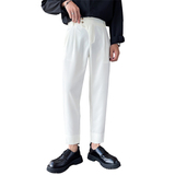 轻奢风抖音直播青年男士纯色直筒西裤黑色高腰长裤C203-6707-P58，男装西裤，电商C208