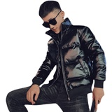 社会小伙冬季立领加厚棉衣男亮面棉服休闲外套C203-1027P100控138，男装棉衣，电商C208