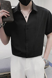 精神小伙夏季纯色休闲短袖衬衫时尚流行男士潮牌上衣C203-8820P58，男装T恤，电商C208