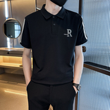 社会小伙夏季男士翻领刺绣polo衫潮流半袖t恤C208-8876-特P48控78，男装T恤，电商C208