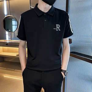 社会小伙夏季男士翻领刺绣polo衫潮流半袖t恤C208-8876-特P48控78图片