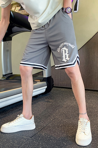 2025夏季新款男士潮牌运动裤灰色休闲印花短裤男C208-6753-特P38图片