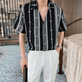 2026夏季薄款短袖上衣轻熟风高品质抖音男士花衬衣C203-8810-P58，男装T恤，电商C208