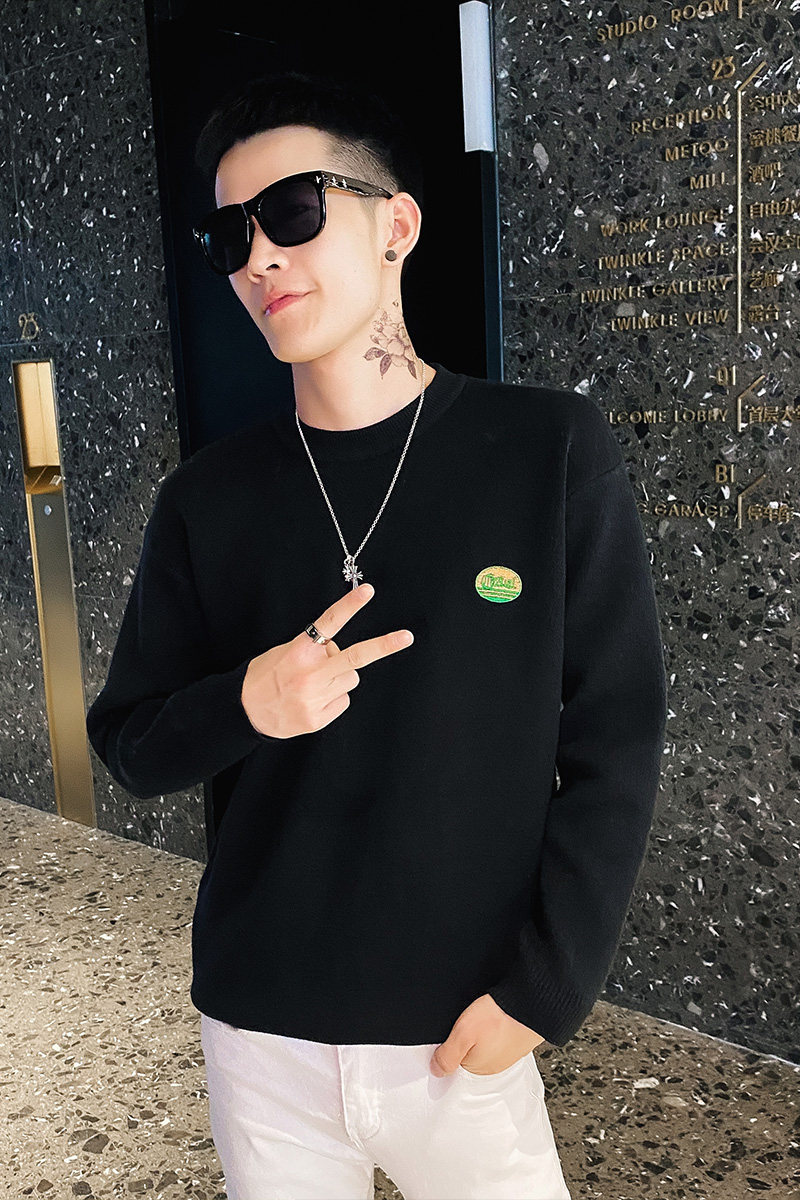 精神小伙冬季毛衣男圆领纯色针织衫男士潮流线衣C203-5125-特P68,男装针织衫/毛衣,电商C208