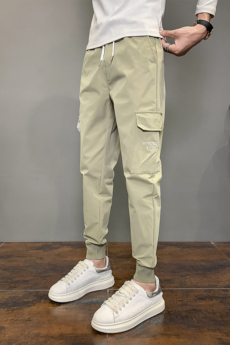 春秋季男士工装裤社会小伙修身刺绣潮牌九分裤C203-6629-P45控68,男装工装外套,电商C208