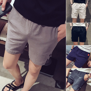 社会小伙夏季男士修身棉麻短裤时尚潮流休闲五分裤C203-6070特P20图片