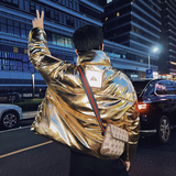 精神小伙冬季加厚保暖棉衣男金色亮面立领休闲外套C203-1049-P128，男装棉衣，电商C208