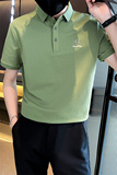 2025夏季新款男生潮牌Polo衫绿色帅气百搭短袖t恤男C203-8853-P58，男装T恤，电商C208