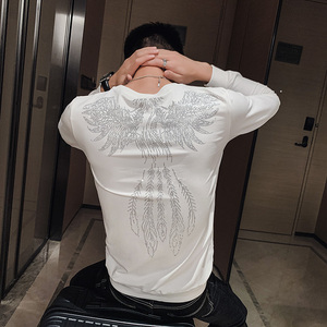社会小伙春秋季男士套头卫衣圆领修身打底衫潮C203-G5063-P45控68图片