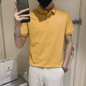 青少年夏季半袖绣花Polo衫时尚百搭男士修身短袖t恤C203-8816-P58图片