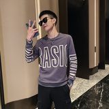 社会小伙秋季男士潮牌卫衣字母印花长袖套头上衣C203-5201P58控78，男装卫衣，电商C208