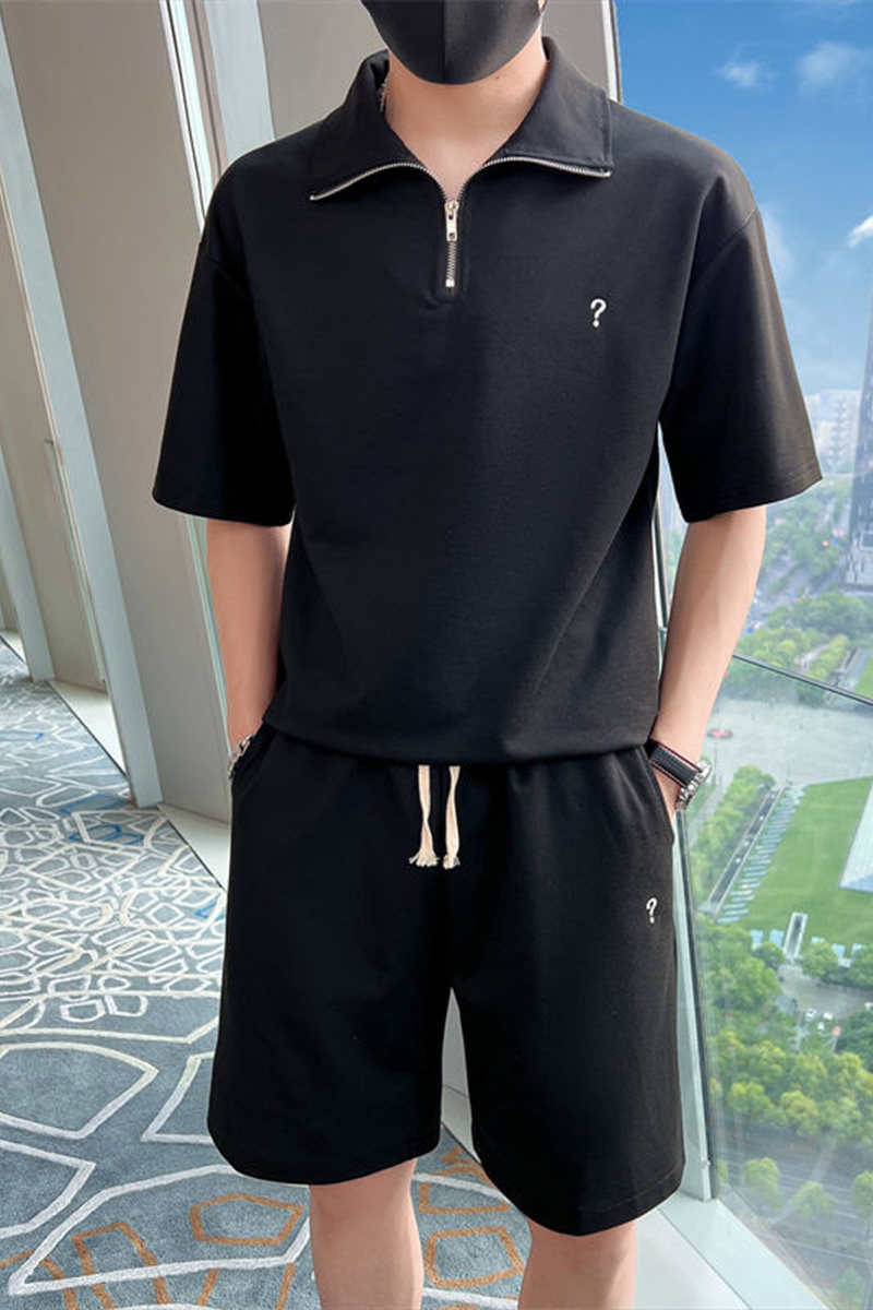 社会小伙夏季青年男生短袖短裤薄款套装帅气潮流两件套C203-6695,男装牛仔裤,电商C208
