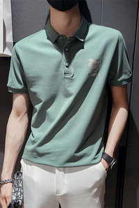 2026夏季男士新款短袖翻领Polo衫老虎印花套头T恤男C203-8803-P58图片