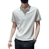 社会小伙夏季男士翻领Polo衫时尚百搭纯色修身T恤C203-8804-P58，男装T恤，电商C208