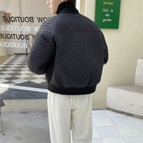 2025新款男士纯色短款棉夹克绿色休闲秋冬季羽绒棉服C203-1065P98，男装夹克，电商C208