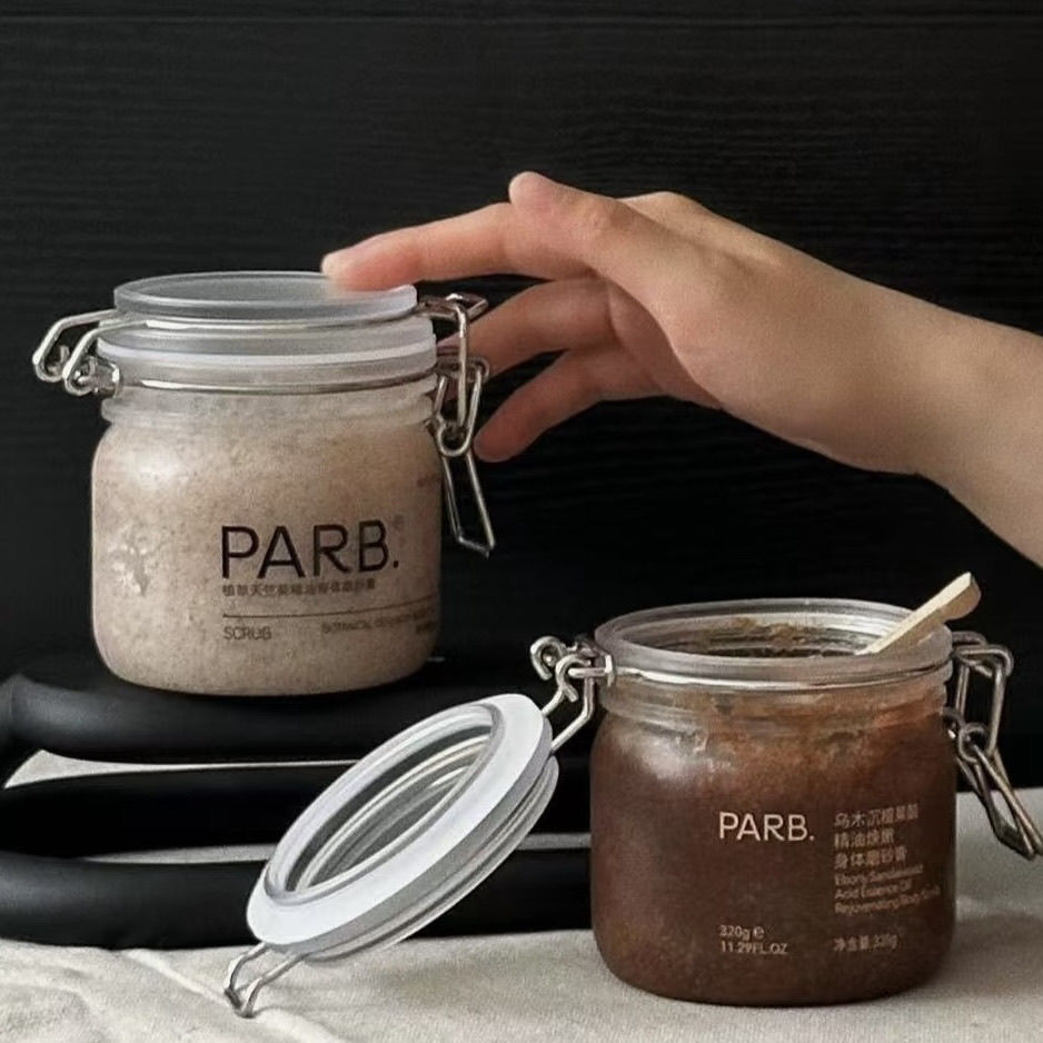 PARB果酸精油乌木沉檀身体磨砂膏去角质温和嫩肤远山玫瑰天竺葵
