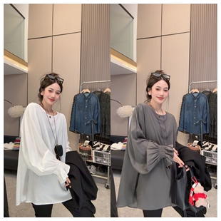 简约休闲百搭宽松显瘦荷叶边亚麻上衣 春日焕新