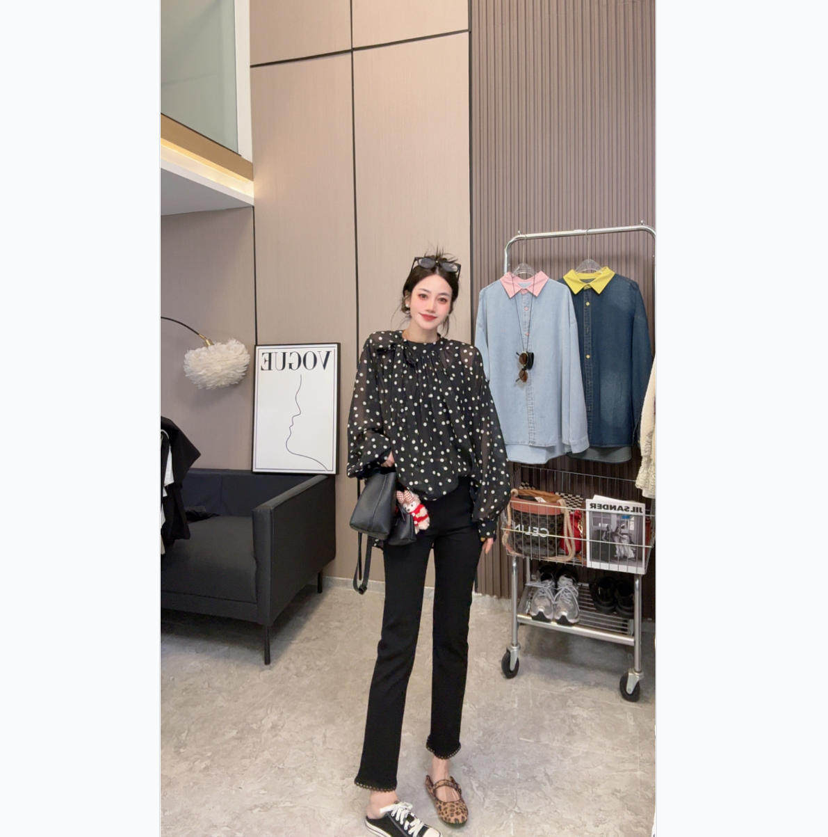 【显瘦小黑裤】穿上不想脱~春上新松紧腰裤脚蕾丝边不紧绷小脚裤