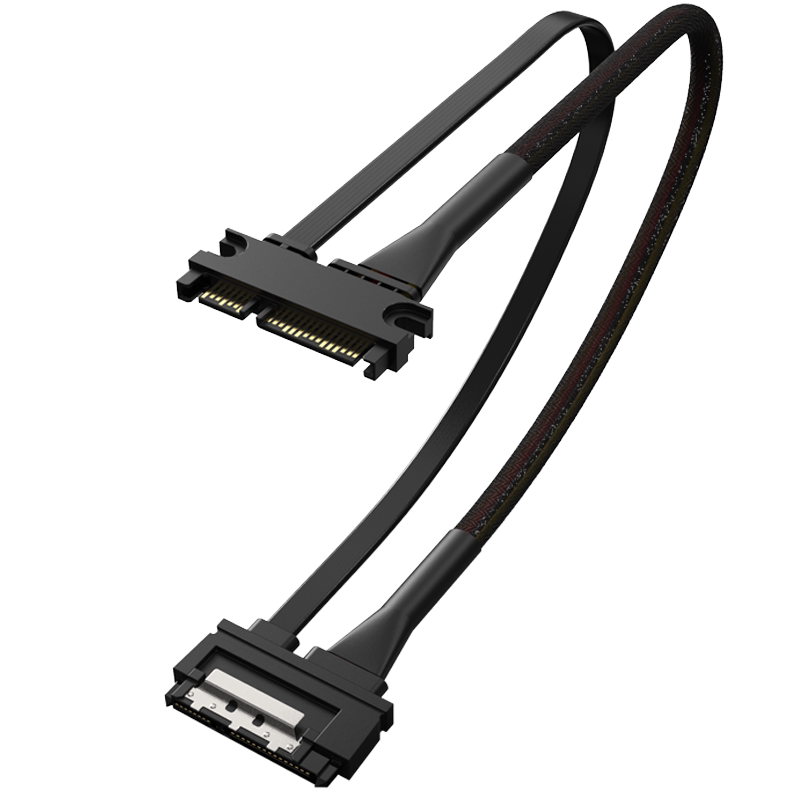 Sata3.0延长线公对母7+15电脑硬盘电源线数据线22p延长线带卡扣