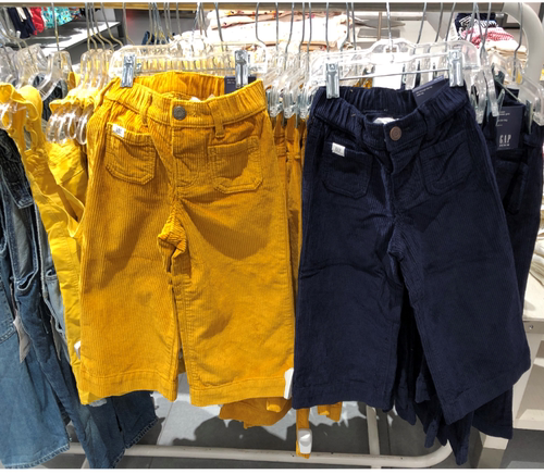 gap幼童灯芯绒阔腿休闲裤现货