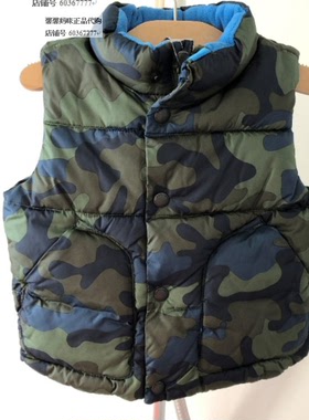现货Gap男童马甲背心秋季592731新款童装保暖休闲儿童衣服593514