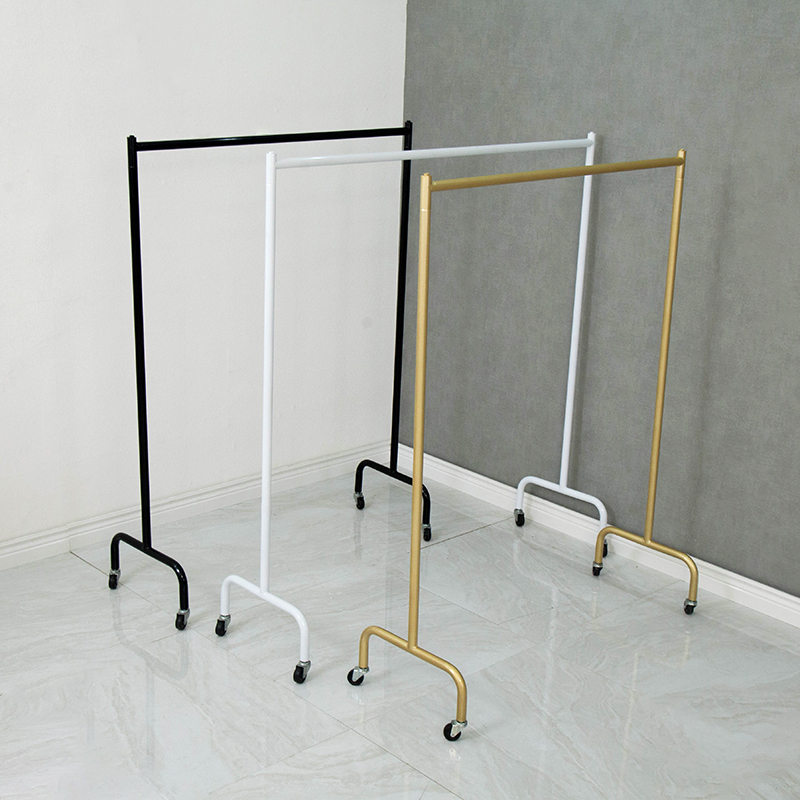 飘窗晒凉移动带滑轮晾衣架落地