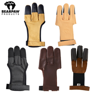 德国熊爪bearpaw三指手套美猎传统弓地中海式射箭马臀皮牛皮护指