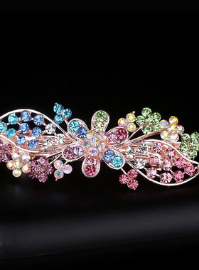 日韩顶夹小号弹簧夹水晶水钻金属发卡盘发夹子边夹发饰刘海头饰品