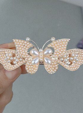 大号小号水钻发夹后脑勺夹子头饰气质韩国发卡盘发弹簧夹头发夹子