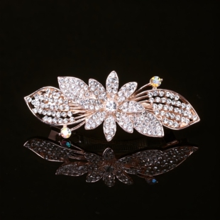 日韩顶夹小号弹簧夹水晶水钻金属发卡盘发夹子边夹发饰刘海头饰品