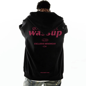 WASSUP HEODS2024新款秋冬季连帽卫衣男女重磅美式潮纯棉加绒宽松