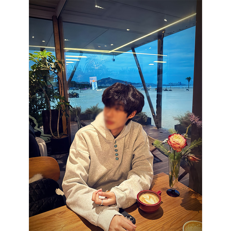 gmcs松石扣半开领卫衣男秋