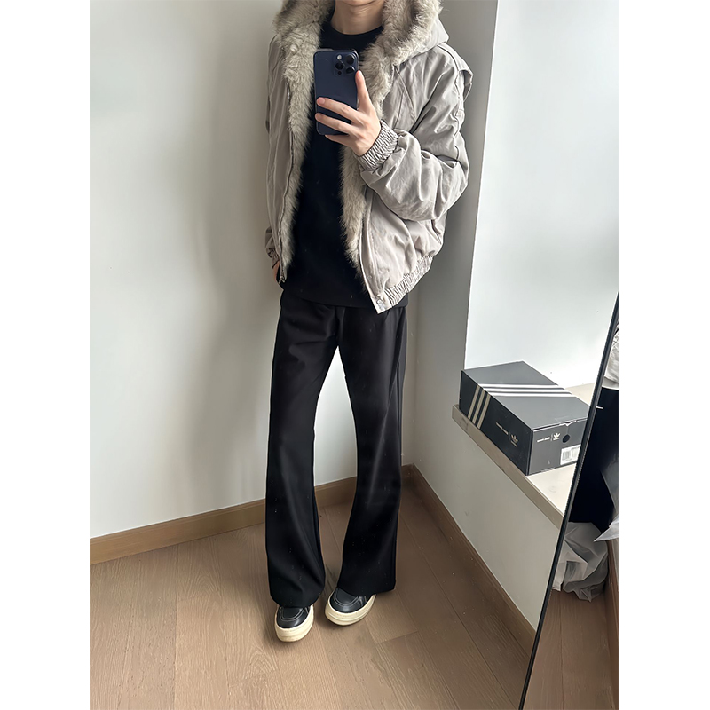 YKEE座山雕二棉外套男加厚冬季美式短款毛领棉服小众设计感派克服