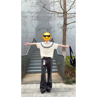 费尔岛提花针织短袖男款夏季cleanfit小领口t恤设计感冰感打底衫