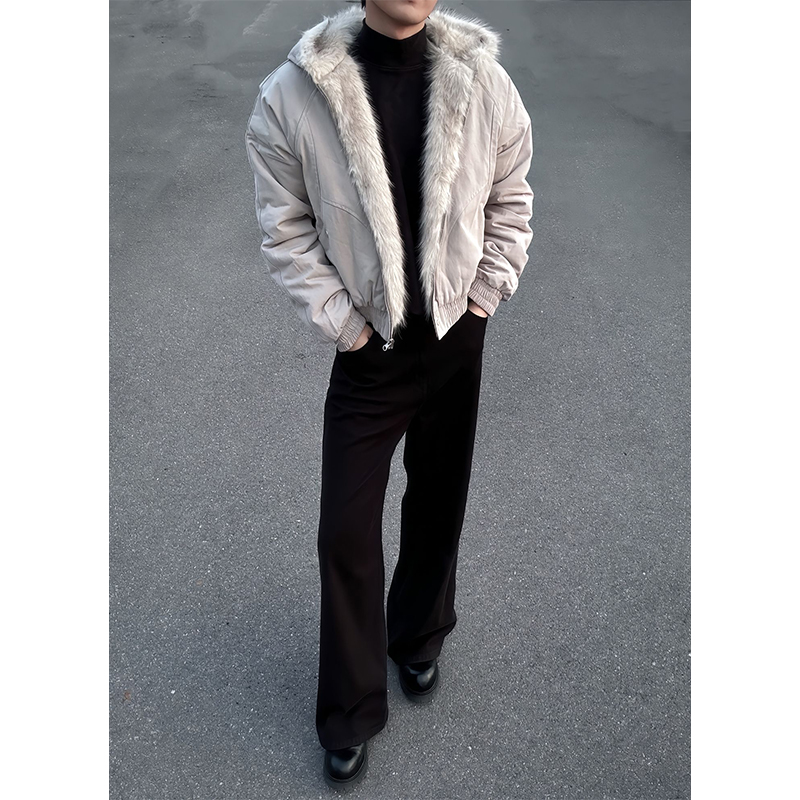 zhios座山雕棉服男加厚冬季cleanfit短款毛领棉衣高级感连帽棉袄