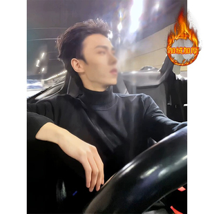 男人最赢荡的衣服黑色高领人夫感毛衣秋冬季修身显瘦针织衫高级感