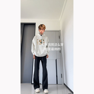 俊杰同款517立体西裤男款直筒垂感cleanfit裤子痞帅高级感微喇裤