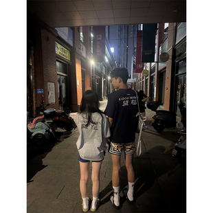 SYSSR望左右短袖男夏季薄款美式重磅小领口t恤oversize纯棉半截袖