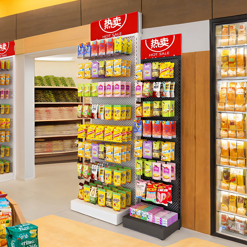 超市网红零食货架小食品置物架