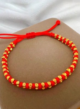 手工红绳手脚链男女情侣本命年招财幸运绳手绳手链简约时尚手饰