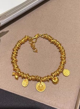 古法财神小胖福盘缠手链女士款新款招财纳福中式国风手串配饰首饰