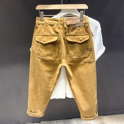 纯棉宽松直筒裤子男秋冬款