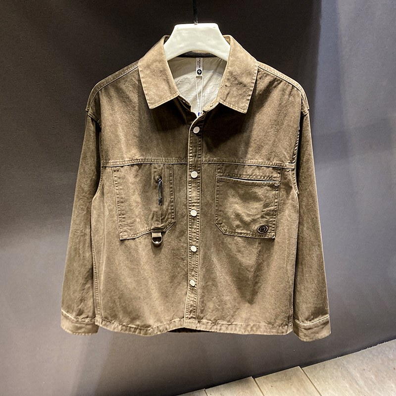 美式休闲长袖衬衣男外套