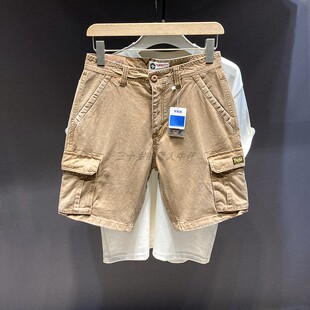 复古水洗宽松直筒工装 男夏季 短裤 男士 美式 中裤 休闲纯棉牛仔五分裤