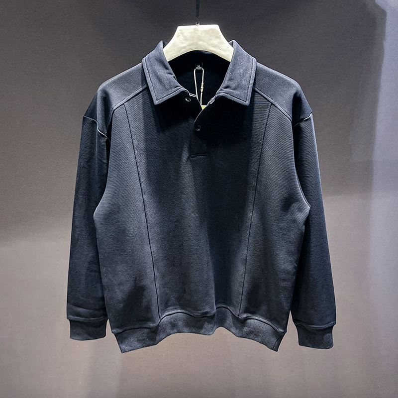 拼接宽松厚实无帽套头外套