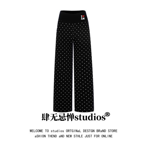 韩系波点高腰垂感慵懒松弛感长款