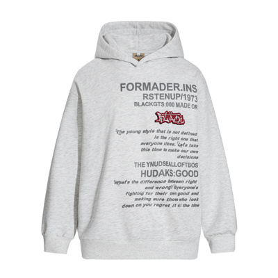 复古字母印花连帽卫衣男女宽松