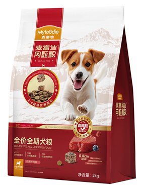 麦富迪肉粒狗粮全期牛肉冻干双拼小型犬专用犬粮2kg大包10kg鸭肉