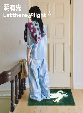 原创绿草地哭泣小人儿浴室防滑垫床边毯 绿色系I人专属床边毯