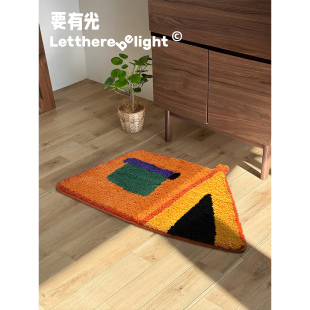 室内露营计划小帐篷地垫卧室床边毯浴室防滑脚垫室内创意植绒地毯